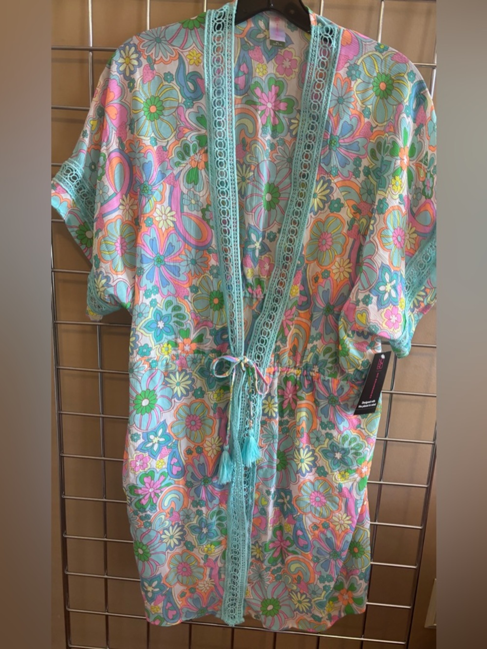NWT No Boundaries Floral Power Paisley Swim Cover-Up Juniors Sz XL 15-17